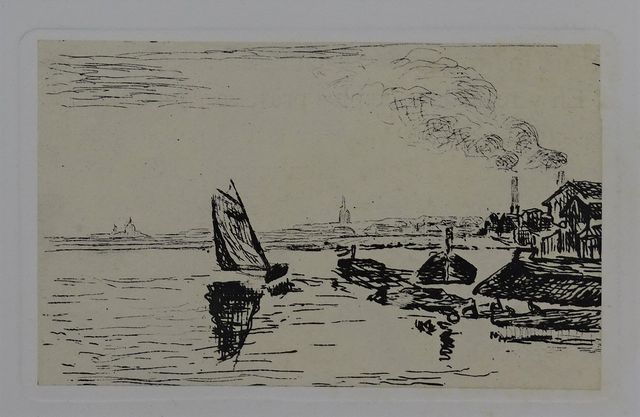 Armand GUILLAUMIN (1841-1927) « Marine à Charenton ». Eau forte. ...