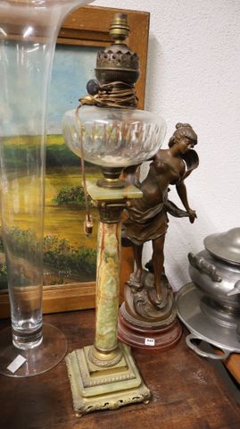 Lampe à pétrole en onyx H : 70