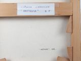 a picture of a wooden frame with a label on it