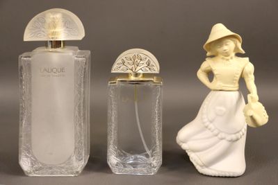 LALIQUE. Deux flacons Eau de Toilette.