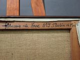 an image of a close up of an easel with a painting on it