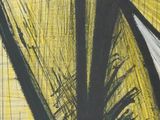 an image of a painting of a cross on a yellow background