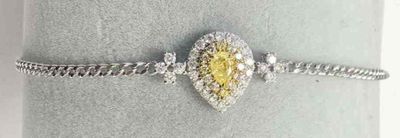 Bracelet maille gourmette en or blanc 750°/.