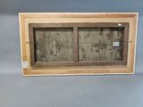 a picture of a picture of a window with a wooden frame