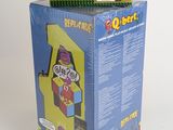 a cardboard box with a picture of a cartoon character on it