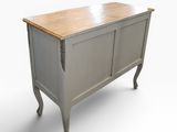 an image of a kitchen island made of wood and metal