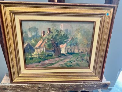 René DE BRAUX (1868 - 1938) Village de campagne