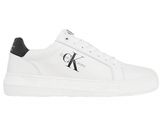 white leather sneakers with monogram logo