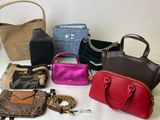 many purses that are sitting on a table