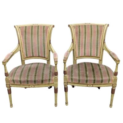 pair of 19th century french louis xvi style armchairs