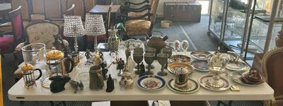 a table that has a lot of different items on it