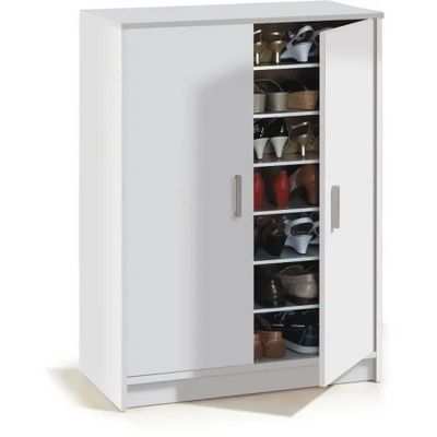 Meuble à chaussures armoire BASIC - 2 portes + 6 étagères …