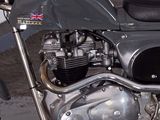 a motorcycle that is parked in a garage