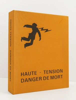 a yellow book with a picture of a man running on it