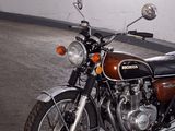 a motorcycle that is parked in a garage