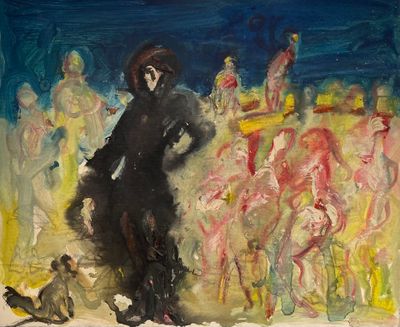 Bernard DAMIANO (1926-2000), attribué à Personnages sur fond…
