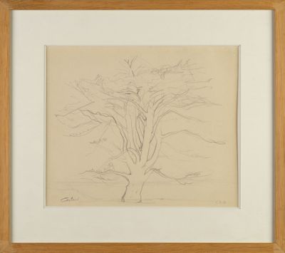 Lucien COUTAUD (1904-1977) "Grand arbre, 6 août (19)58" dess…