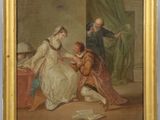 une image représentant un tableau où l'on voit une femme en train de peigner les cheveux d'une autre femme