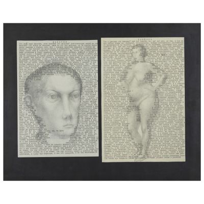 deux dessins représentant un homme et une femme sur une page d'un livre