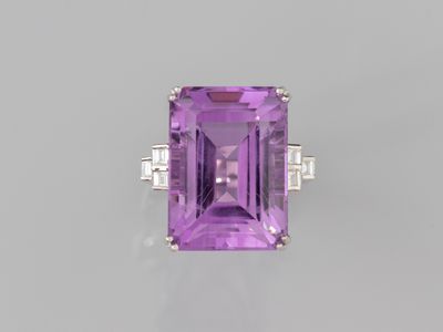 an amethorate and diamond ring