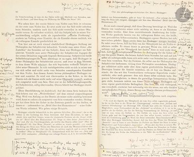 Martin heidegger (1889-1976). Annotations autographes sur Wa…