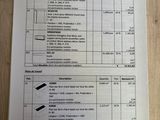 a sheet of paper on a table with a calculator next to it
