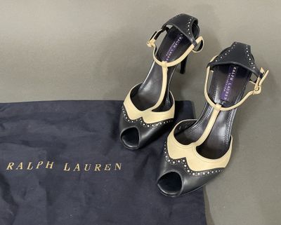 ralph lauren black and yellow heels