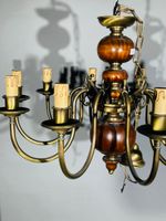 Lustre électrifié en bois verni et métal doré simulant le la… (photo 2)