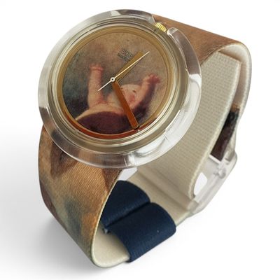 une montre-bracelet sur laquelle figure l'image d'une main