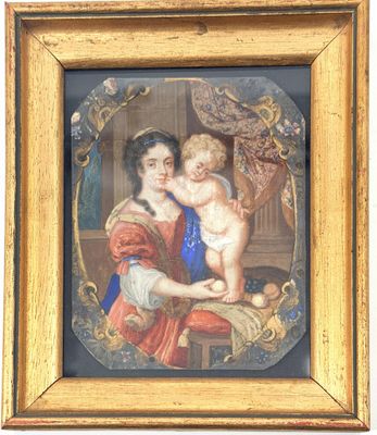 une image d'une peinture représentant une femme tenant un bébé