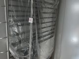 a picture of a room that has a bed and a ladder in it