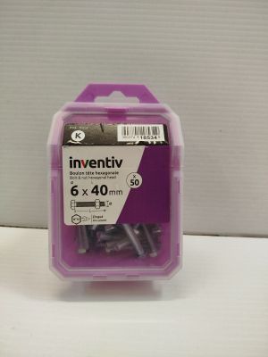 a purple package of screws in a plastic container