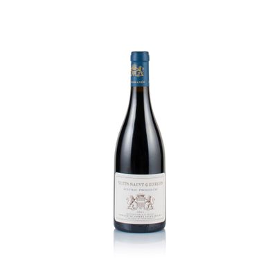 a bottle of red wine on a white background