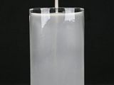 a clear glass with a light bulb on top of it