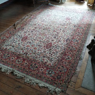 un grand tapis sur le sol d'un salon