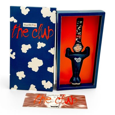 a bottle of wine in a blue box with a red background