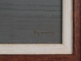 an image of a picture of a painting of a cat on a window sill
