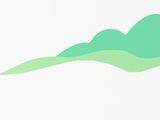 an image of a painting of green mountains and clouds on a white background
