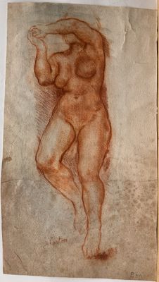 une image représentant le dessin d'un homme nu sur une feuille de papier