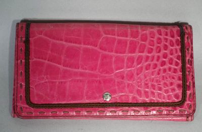 LANCEL Pochette en cuir rose