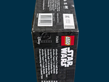 a box of lego star wars items on a blue background
