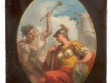 an image of a painting of a woman holding a sword