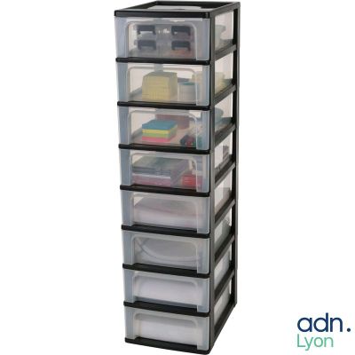an image of a stack of plastic drawers