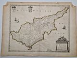 une vieille carte de l'île de Chypre