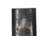 a close up of a metal object on a white background