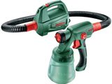 un pistolet de peinture vert muni d'un tuyau