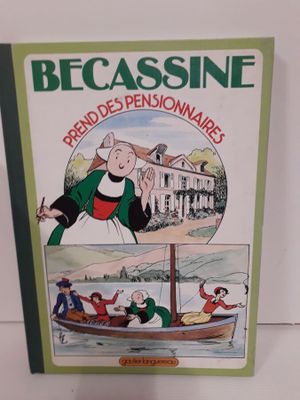 la couverture du livre « Becassinne », avec des illustrations représentant des personnes dans un bateau