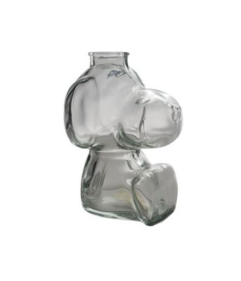 a clear glass elephant figurine on a white background