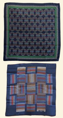 two pieces of cloth with different patterns on them
