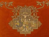 a picture of a cross on an orange background